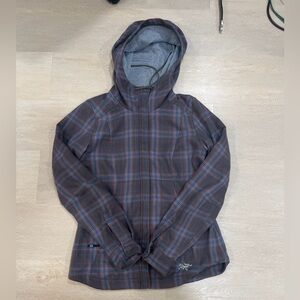 Arc'teryx Women Plaid Raincoat - Brown and Gray